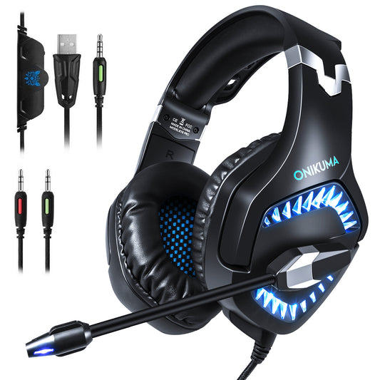 Gaming Headset PC Stereo Earphones Headphones Casque With Mic LED Ligh
 Type: Wired
 
 Headset type: headset
 
 Wearing method: head-mounted
 
 Headphone output source: universal
 
 Plug diameter: 3.5mm
 
 Plug type: straight plug type10Game ChangerGame ChangerGaming Headset PC Stereo Earphones Headphones Casque